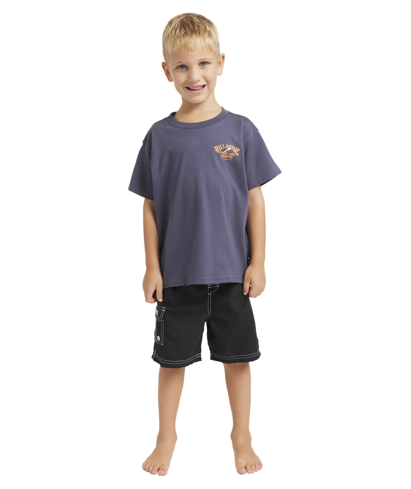 Billabong Groms Stone Age SS OG Tee - Vintage Navy