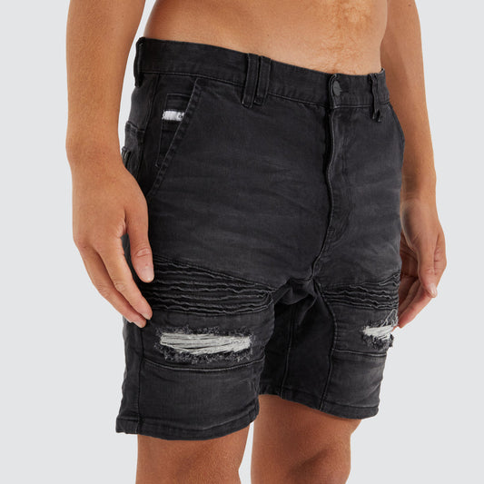 Nena And Pasadena Viper Denim Short - Heavy Metal