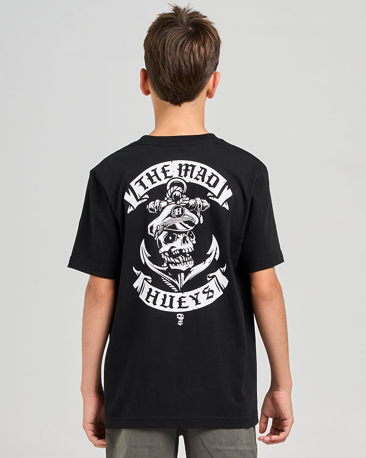 The Mad Hueys  Sailor Anchor Youth SS Tee - Black