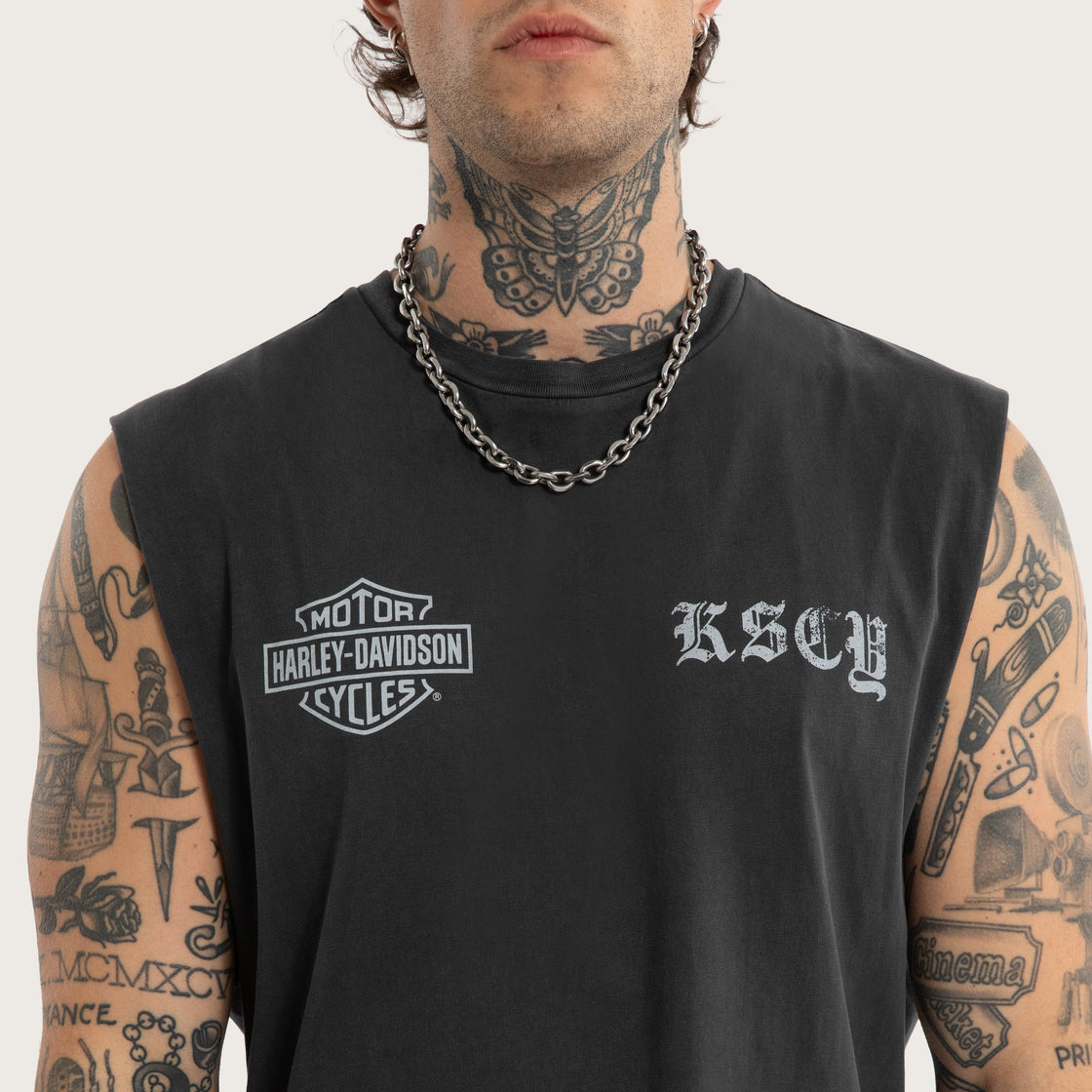 Harley-Davidson x Kiss Chacey Throttle Dual Curved Muscle - Pigment Black