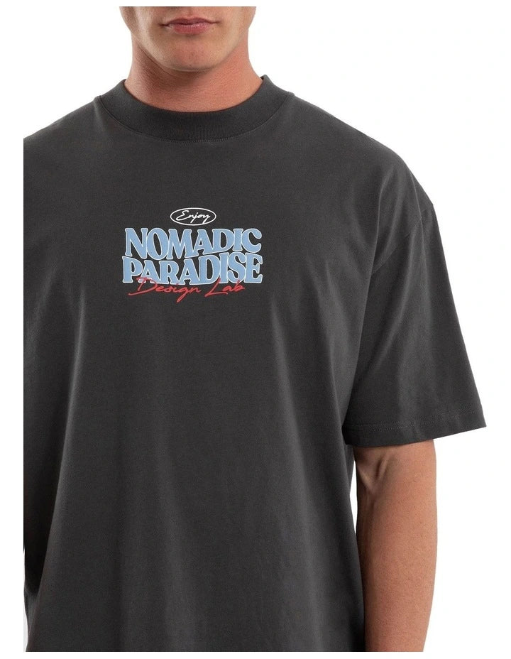 Nomadic Paradise Enjoy Street Tee - Asphalt