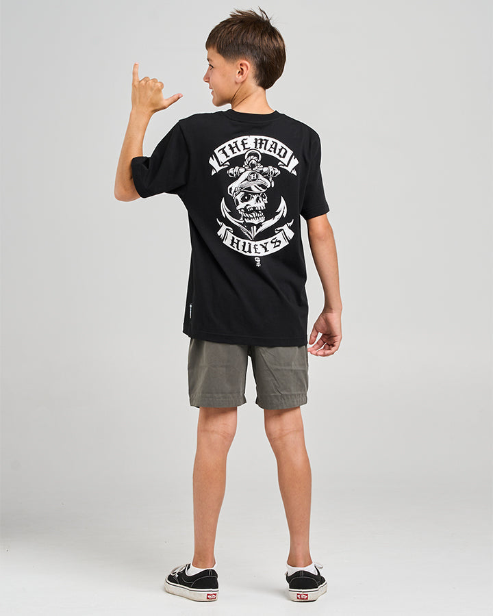 The Mad Hueys  Sailor Anchor Youth SS Tee - Black
