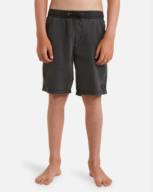 Billabong Boys All Day Overdye Layback Boardshort - Washed Black
