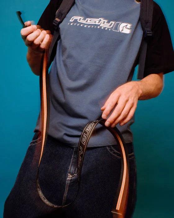 Rusty Flip Daddy Belt - Black / Persimmon Orange - Guys & Girls Surf n Street