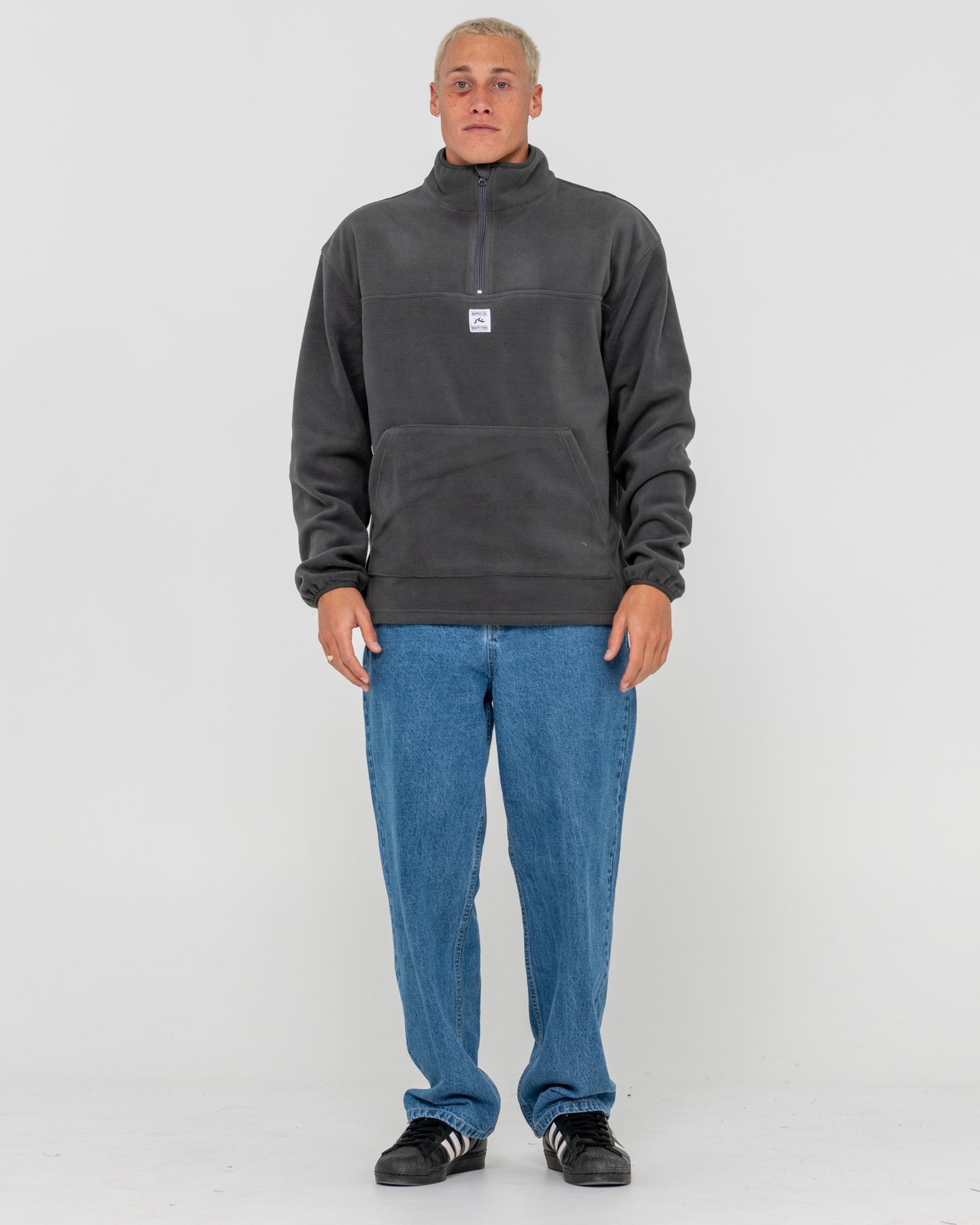 Rusty Core Division Polar Fleece Quarter Zip - Coal