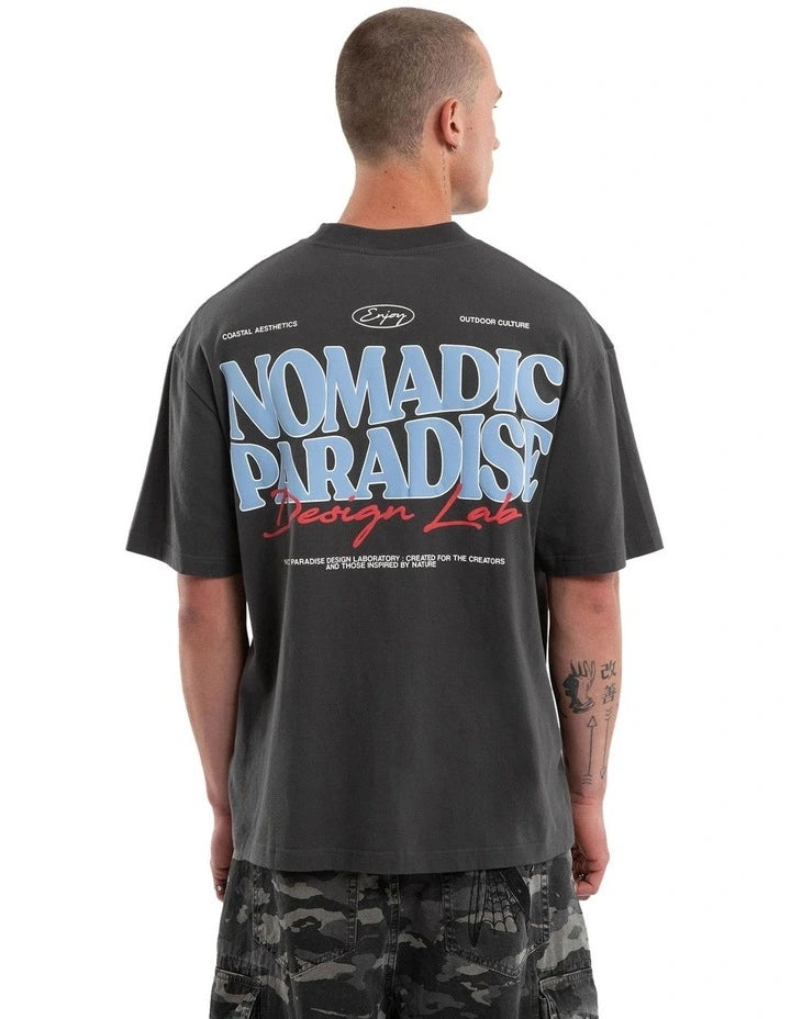 Nomadic Paradise Enjoy Street Tee - Asphalt