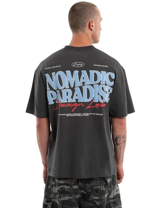 Nomadic Paradise Enjoy Street Tee - Asphalt