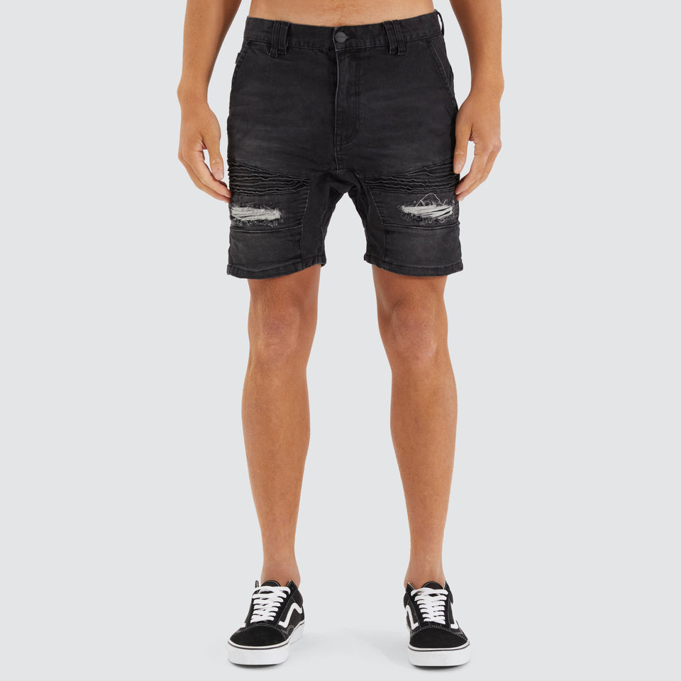 Nena And Pasadena Viper Denim Short - Heavy Metal