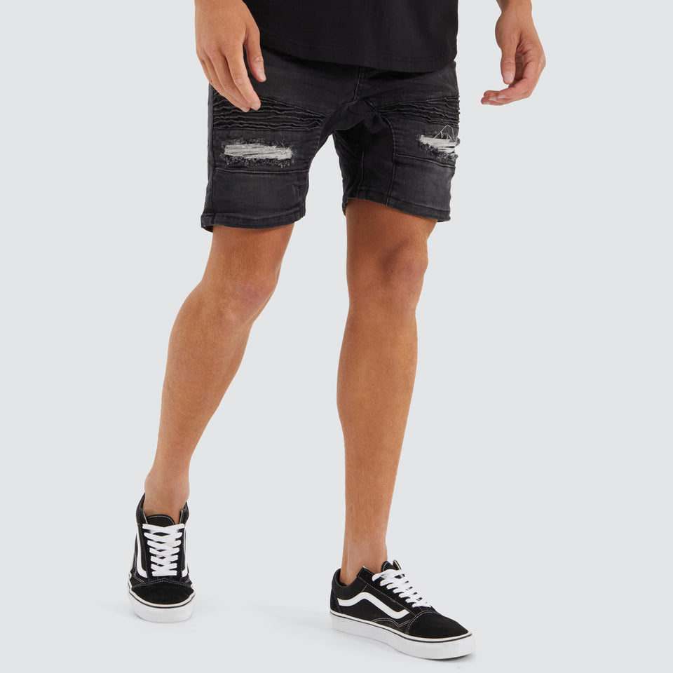 Nena And Pasadena Viper Denim Short - Heavy Metal