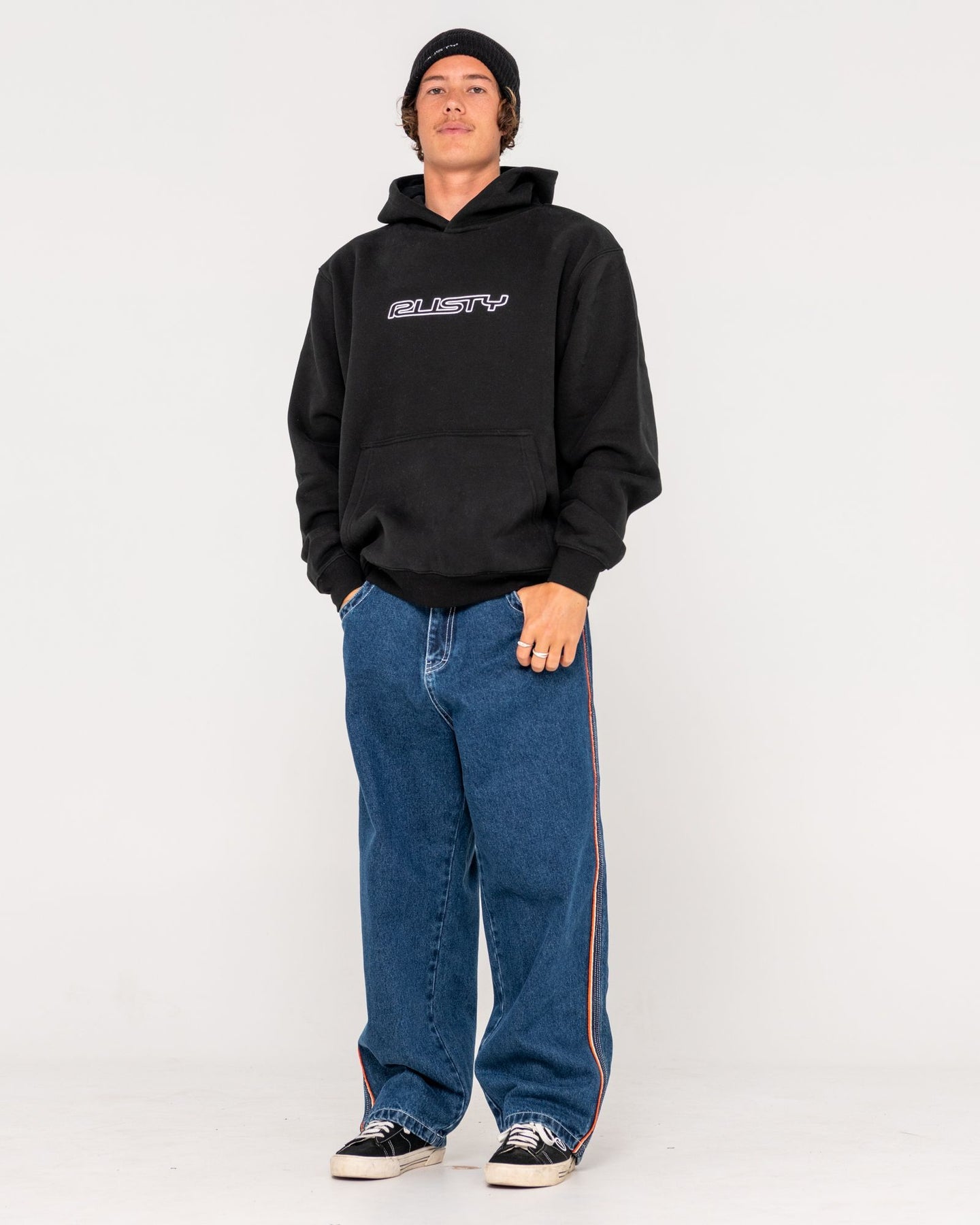 Rusty Flip Daddy Hooded Fleece - Black