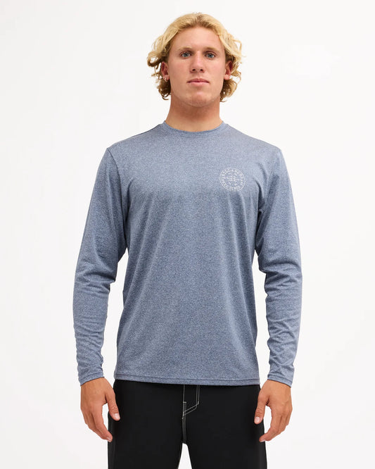Billabong Big Wave Daz Long Sleeve Rash Vest - Navy Heather