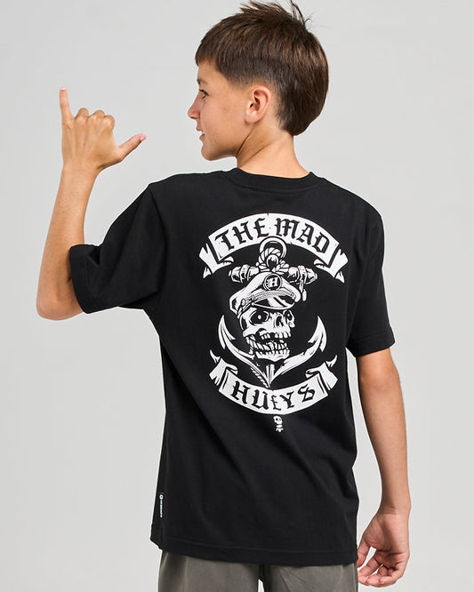 The Mad Hueys  Sailor Anchor Youth SS Tee - Black