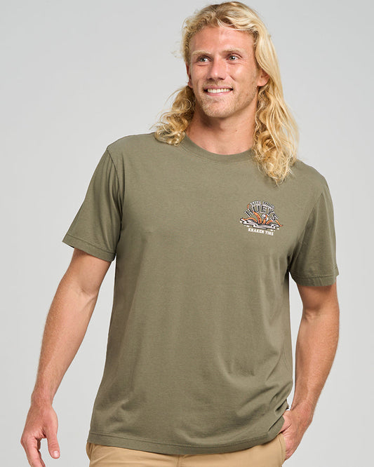 The Mad Hueys  Kraken Port Hole SS Tee - Olive