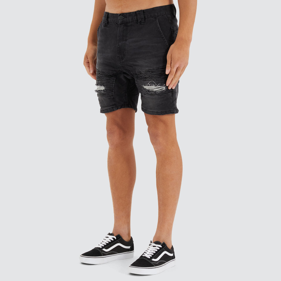 Nena And Pasadena Viper Denim Short - Heavy Metal
