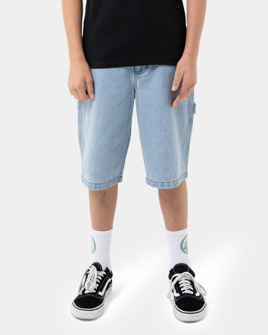 Santa Cruz Classic Dot Carpenter Jean Short - Light Washed Indigo