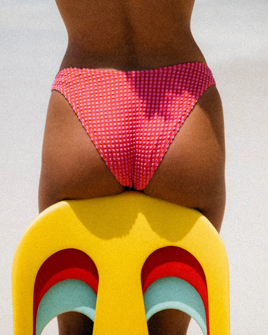 Billabong Mini Wave Check Bikini Bottom - Tangerine