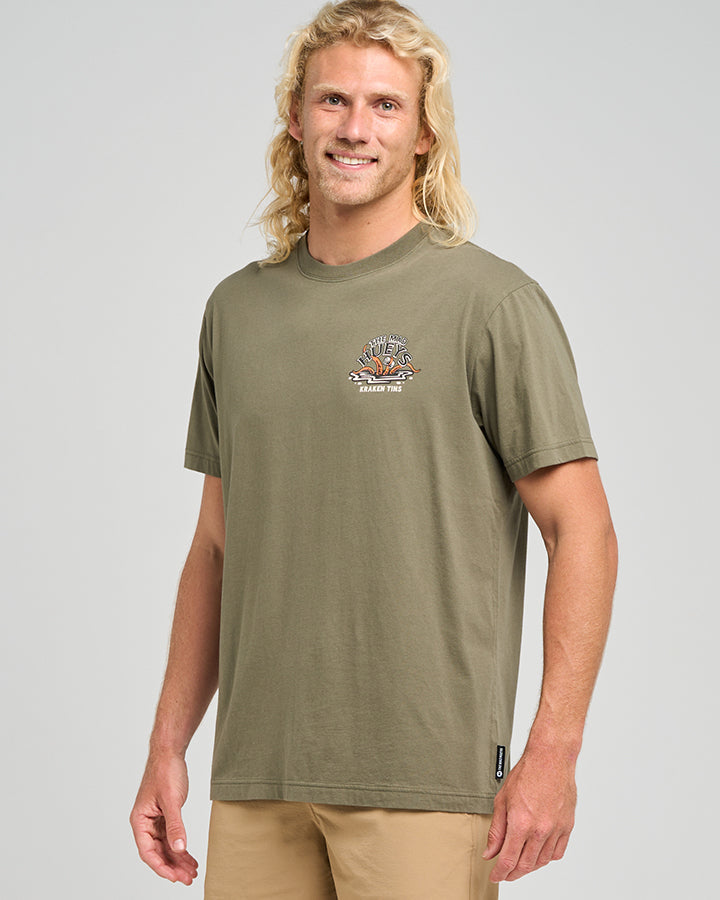 The Mad Hueys  Kraken Port Hole SS Tee - Olive
