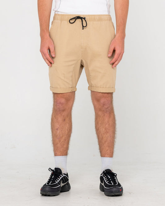 Rusty Hooked On Elastic Short - Khaki