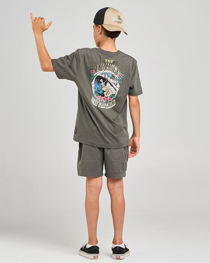 The Mad Hueys  Stay Frothing Youth Youth SS Tee - Charcoal