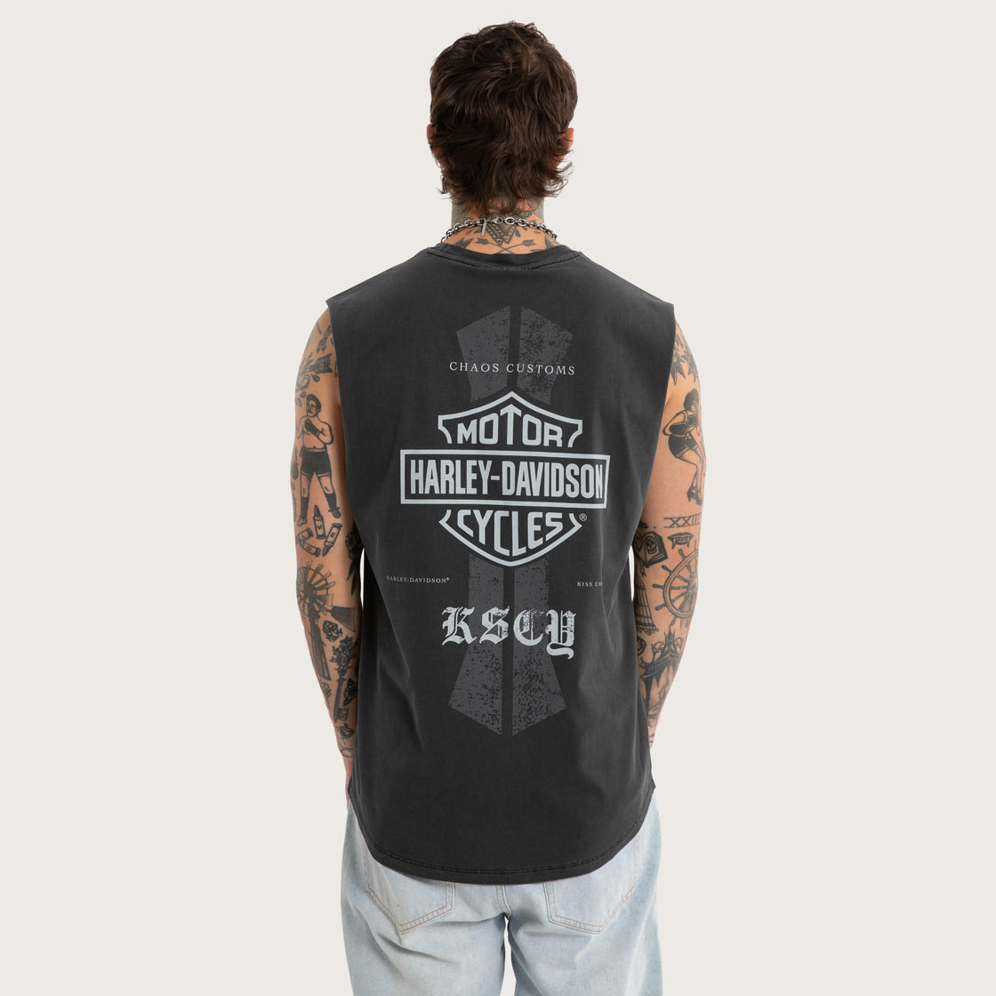 Harley-Davidson x Kiss Chacey Throttle Dual Curved Muscle - Pigment Black
