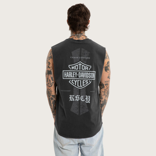 Harley-Davidson x Kiss Chacey Throttle Dual Curved Muscle - Pigment Black