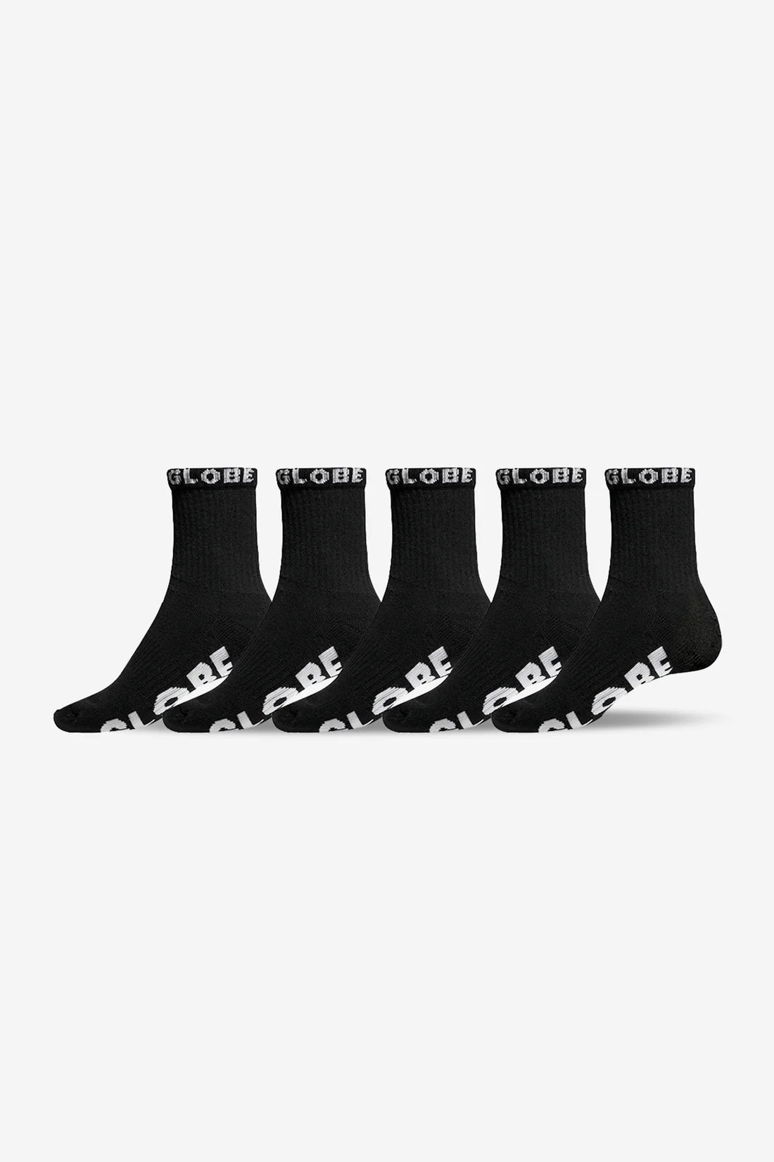 Globe Blackout Quarter Sock (7-11) 5 Pack - Black/Black