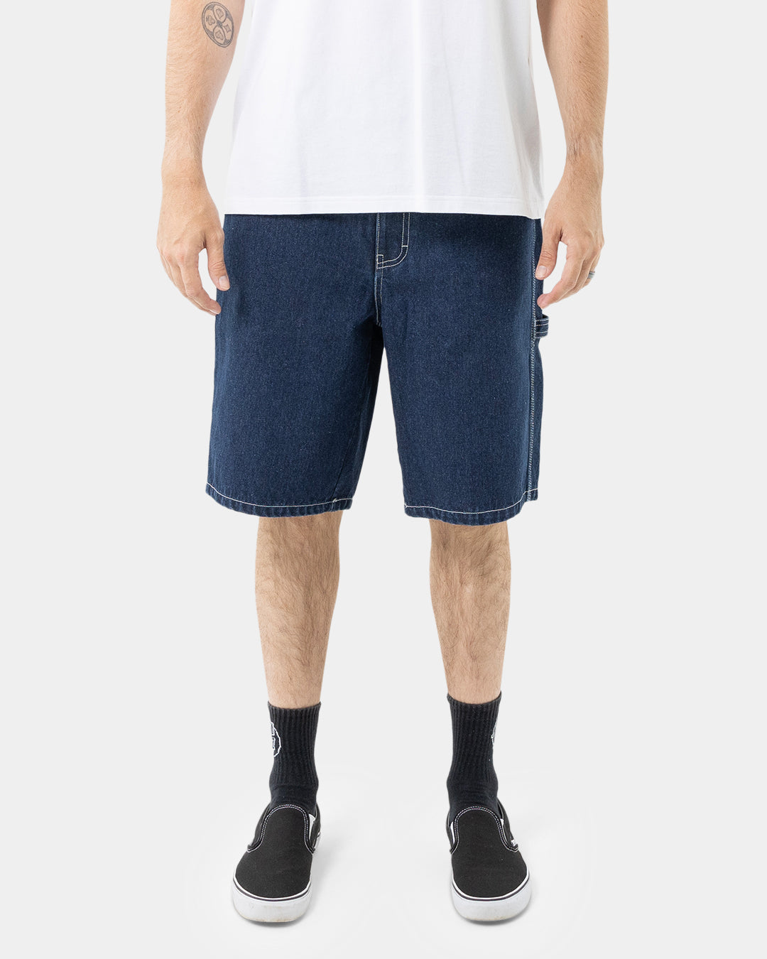 Santa Cruz Classic Dot Carpenter Jean Shorts - Rinsed Indigo