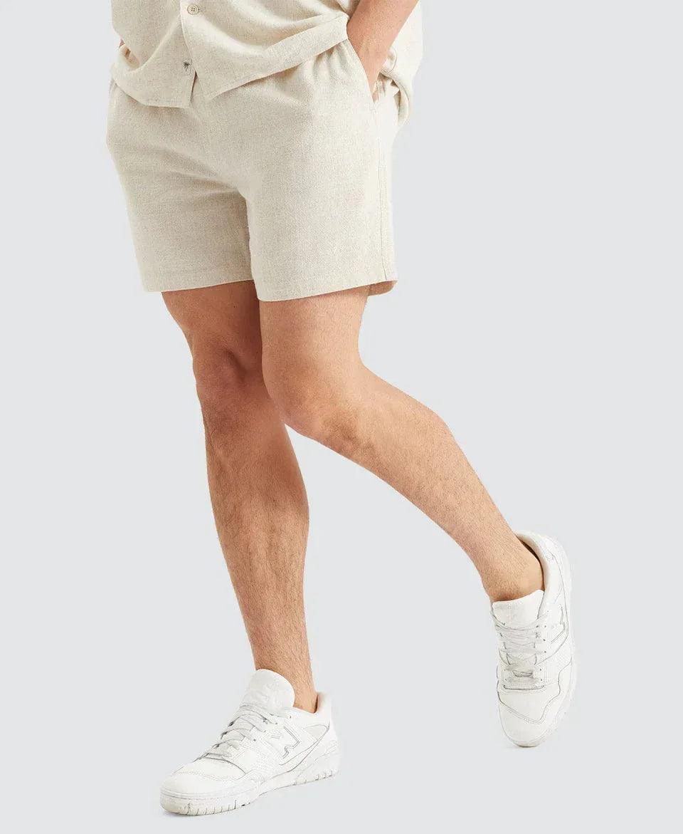 Nomadic Paradise Seaside Linen Shorts - Oatmeal - Guys & Girls Surf n Street