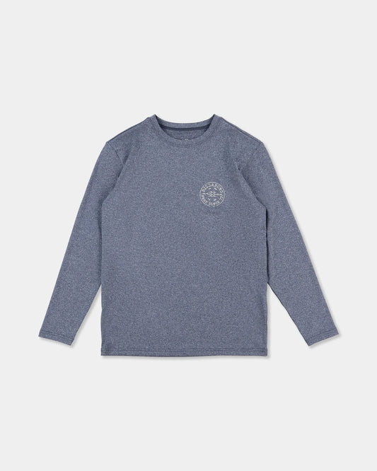 Billabong Boys Big Wave Daz Long Sleeve Rash Vest - Navy Heather