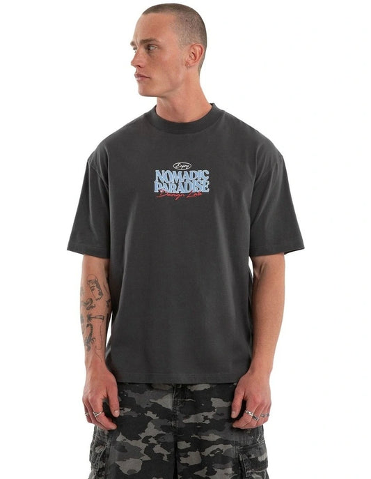Nomadic Paradise Enjoy Street Tee - Asphalt