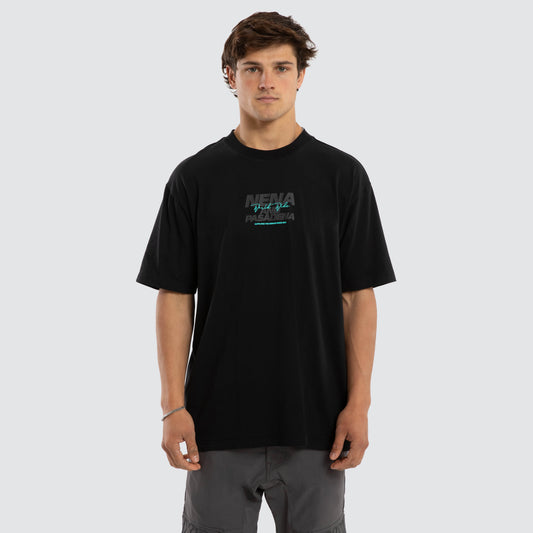 Nena And Pasadena Hybrid Box Fit Tee - Anthracite Black