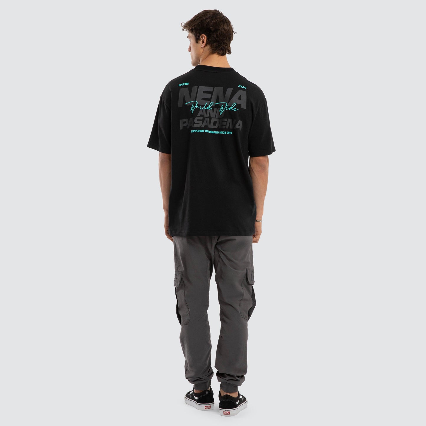 Nena And Pasadena Hybrid Box Fit Tee - Anthracite Black