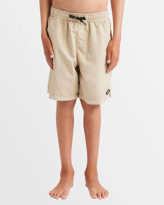 Billabong Groms All Day Overdye Layback Boardshort - Chino