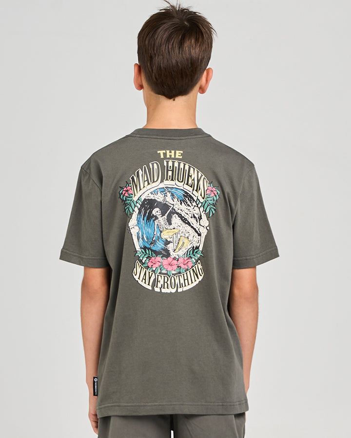 The Mad Hueys  Stay Frothing Youth Youth SS Tee - Charcoal