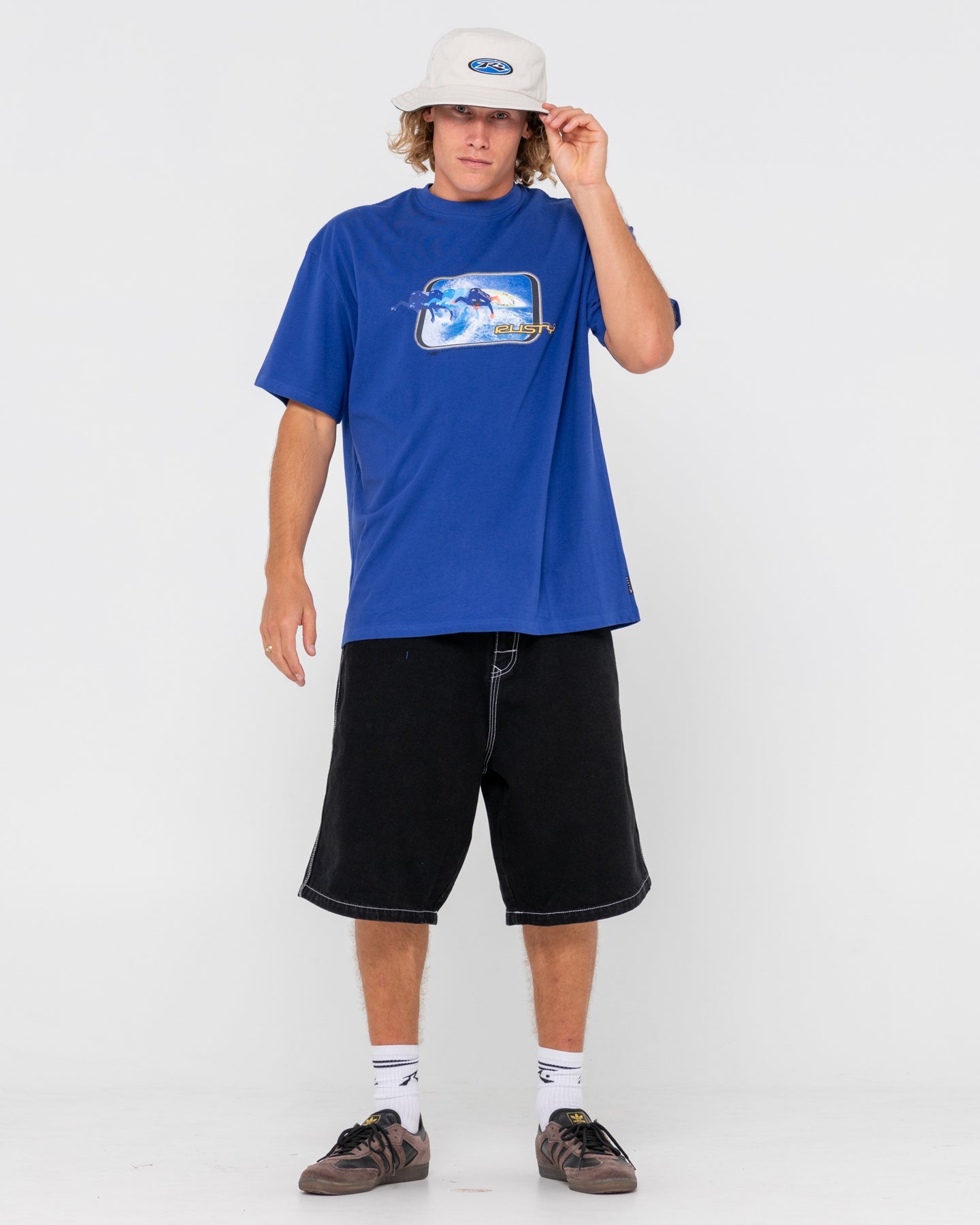 Rusty Kick Flip Reversible Bucket Hat - Oatmeal2