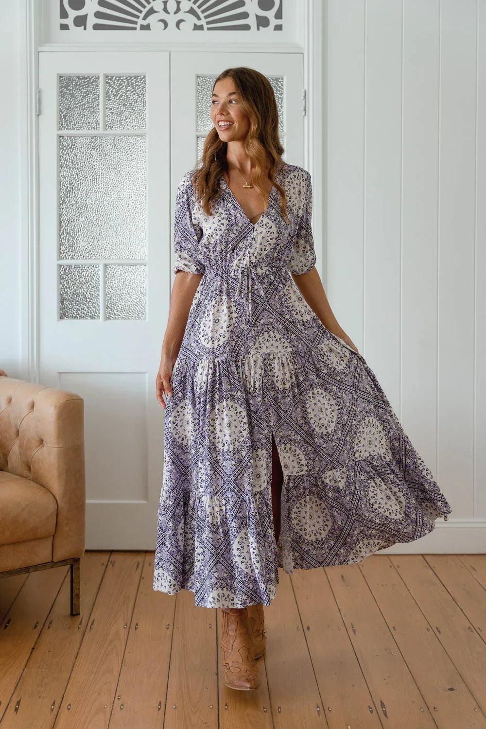 Jaase Tessa Maxi Dress - Lilac Lullaby Print - Guys & Girls Surf n Street