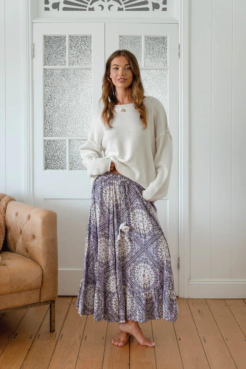 Jaase Vela Skirt - Lilac Lullaby Print - Guys & Girls Surf n Street