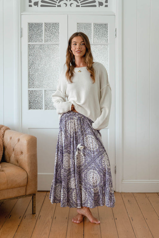 Jaase Vela Skirt - Lilac Lullaby Print