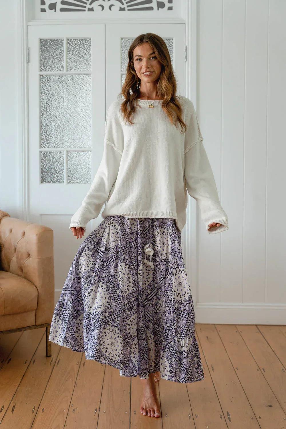 Jaase Vela Skirt - Lilac Lullaby Print - Guys & Girls Surf n Street