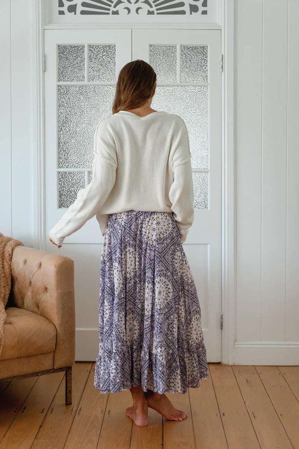 Jaase Vela Skirt - Lilac Lullaby Print - Guys & Girls Surf n Street