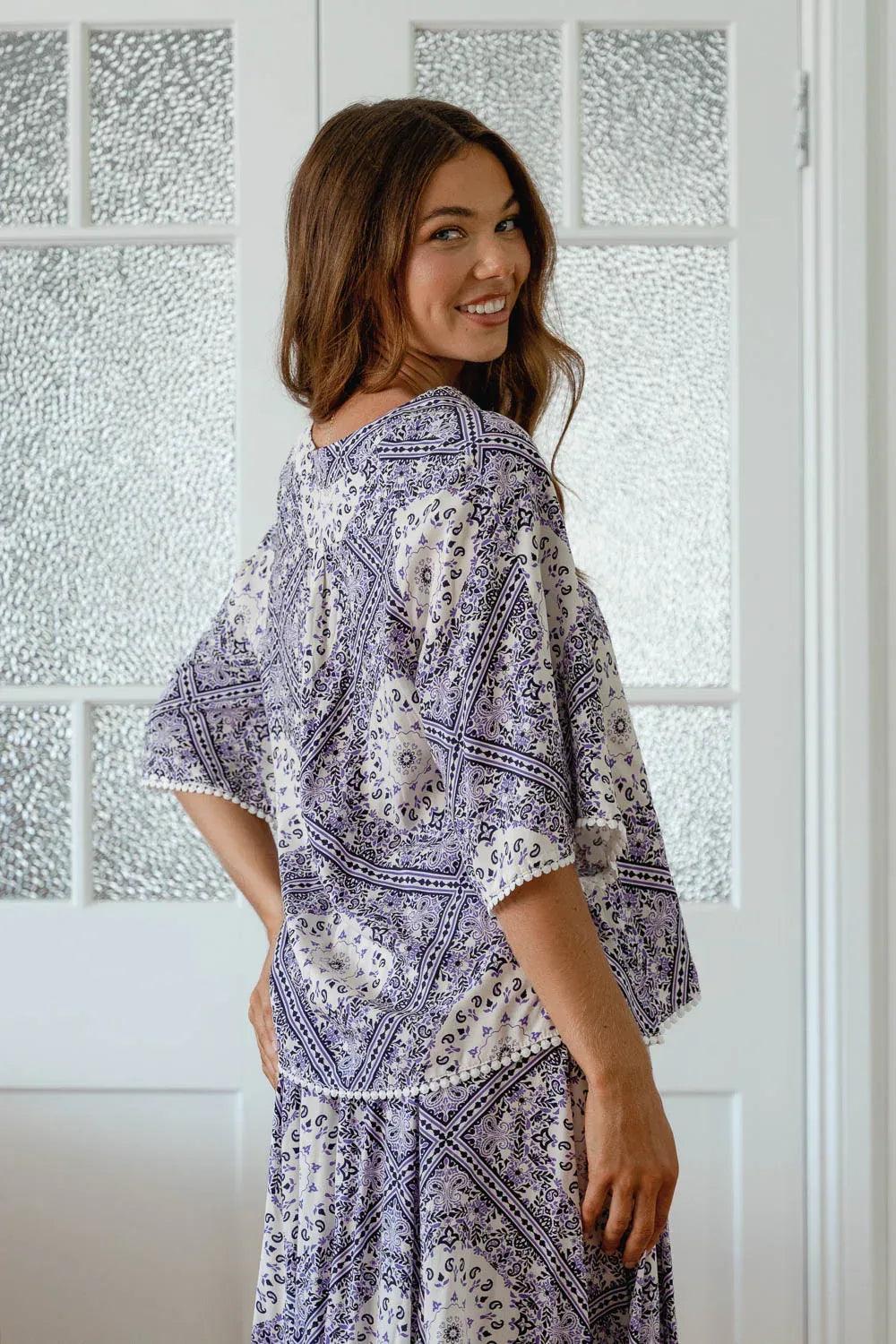 JAASE Gabriella Top - Lilac Lullaby Print - Guys & Girls Surf n Street