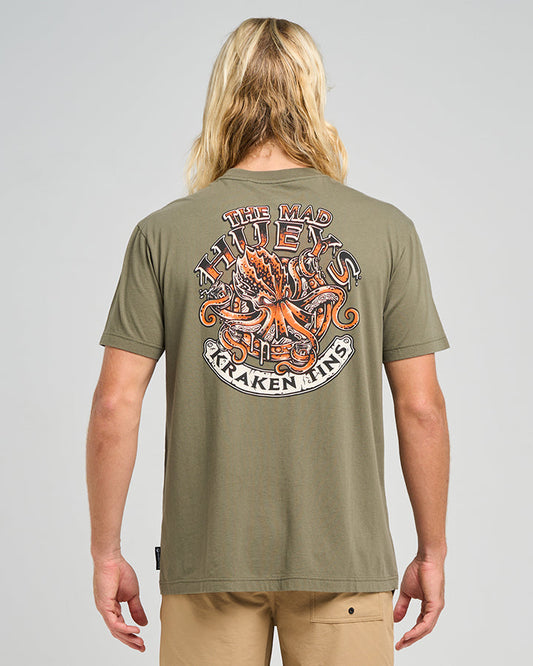 The Mad Hueys  Kraken Port Hole SS Tee - Olive