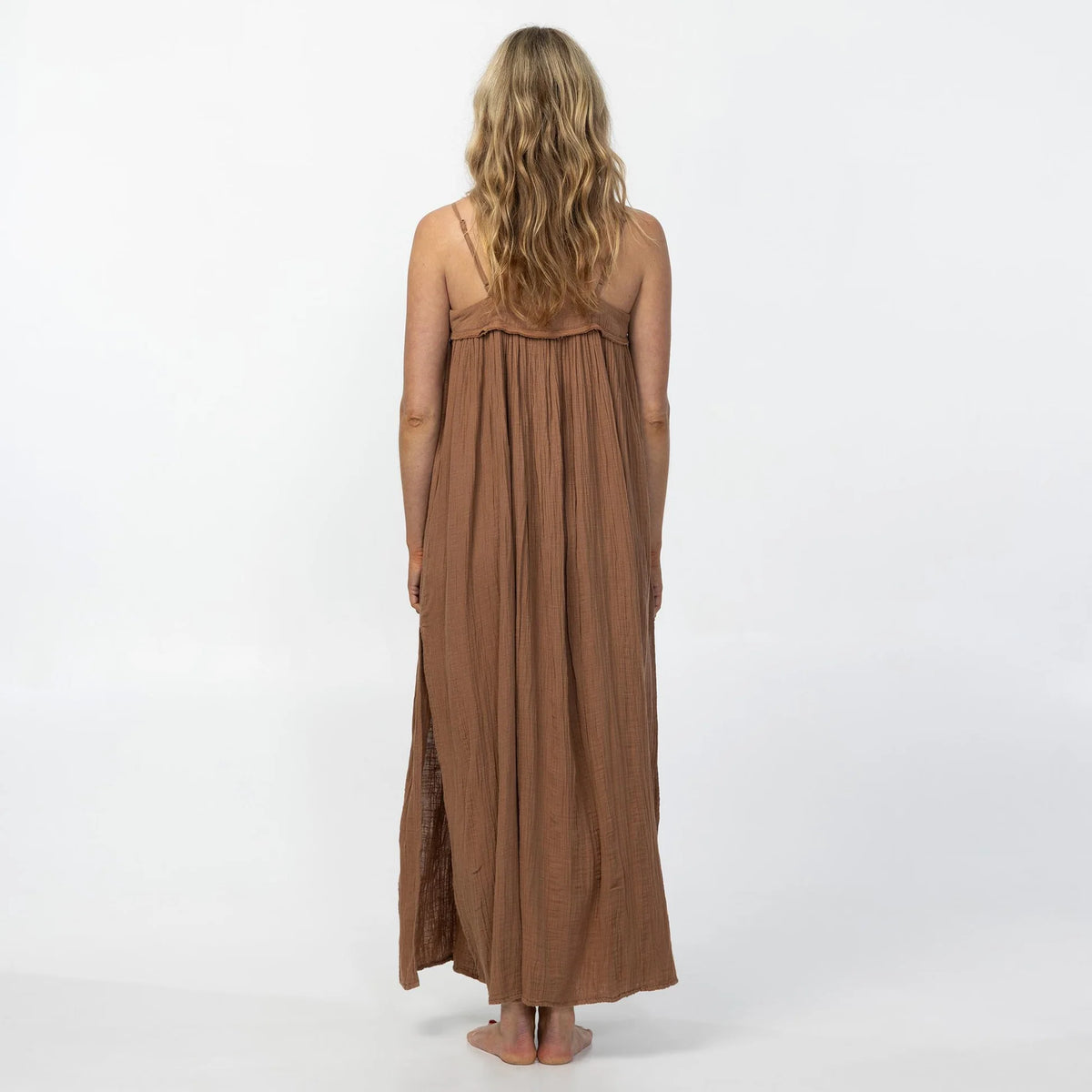 O'Neill Saltwater Solids Sai Maxi Dress - Carob Brown