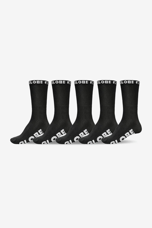 Globe Large Blackout Sock (12-15) 5 Pack - Black