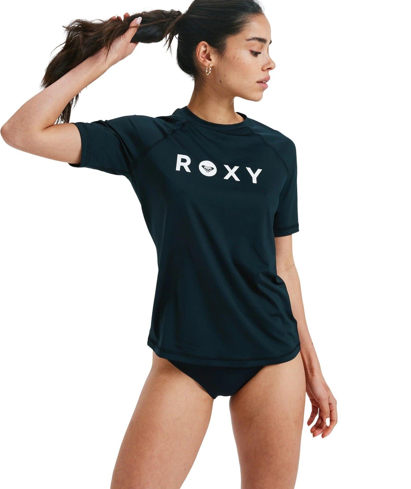 Roxy Essential Lycra SS Rash Vest - Anthracite - Guys & Girls Surf n Street