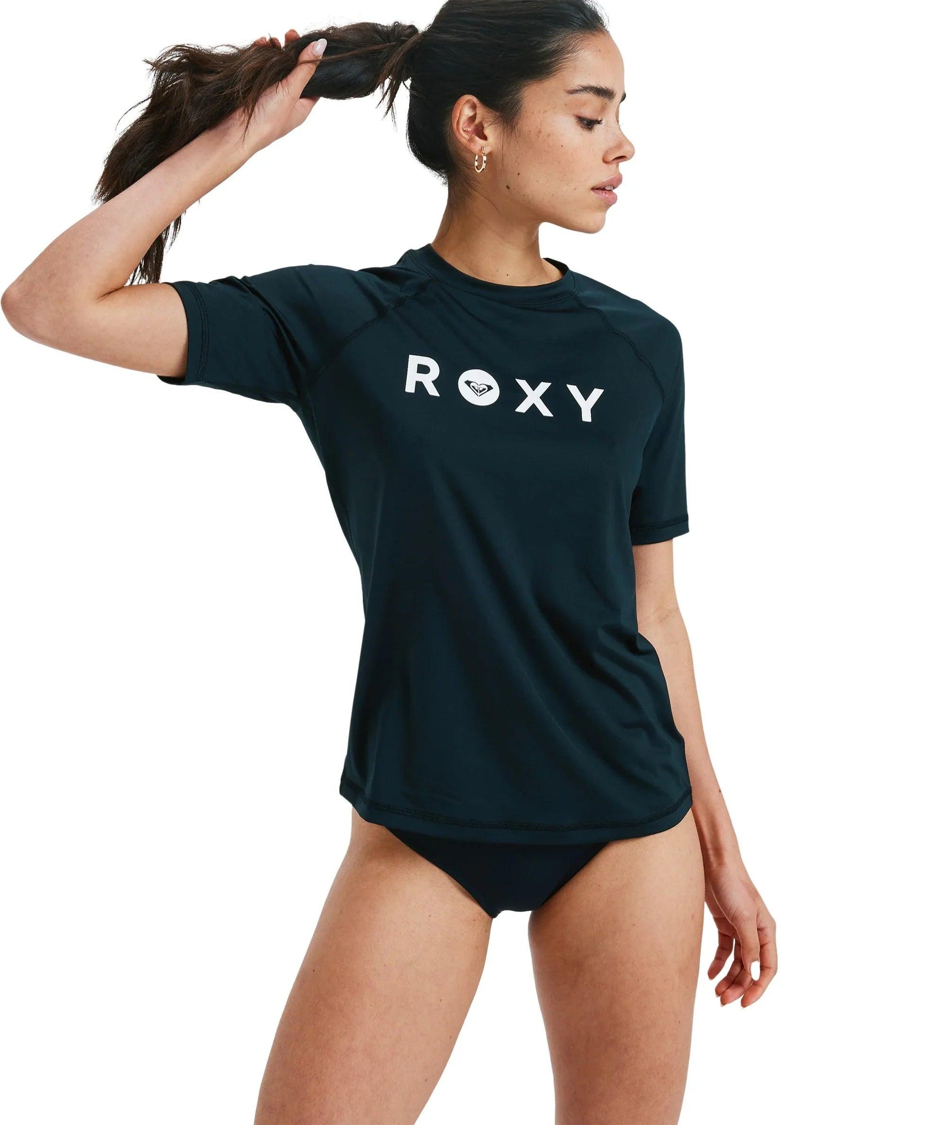 Roxy Essential Lycra SS Rash Vest - Anthracite - Guys & Girls Surf n Street