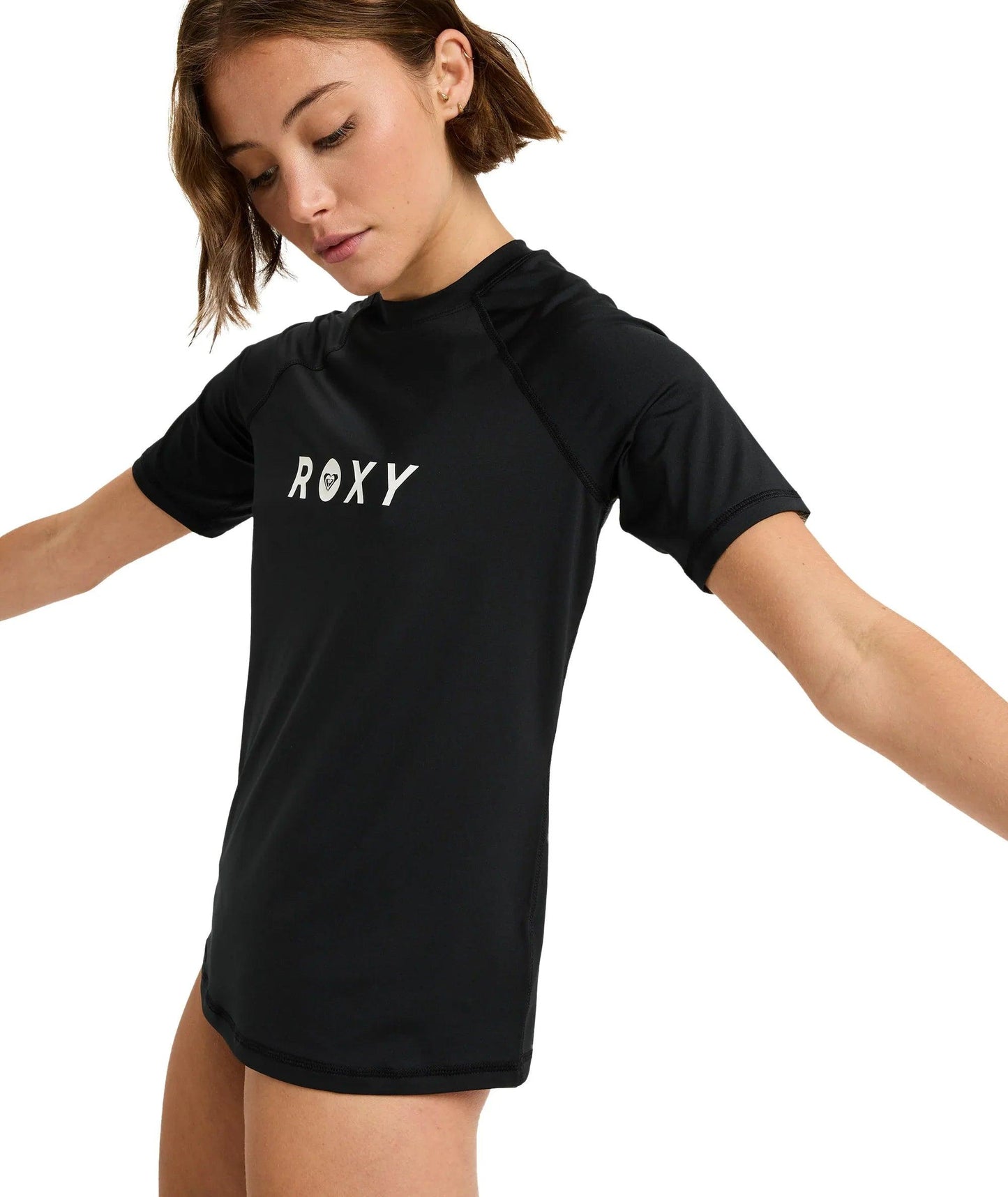 Roxy Essential Lycra SS Rash Vest - Anthracite - Guys & Girls Surf n Street