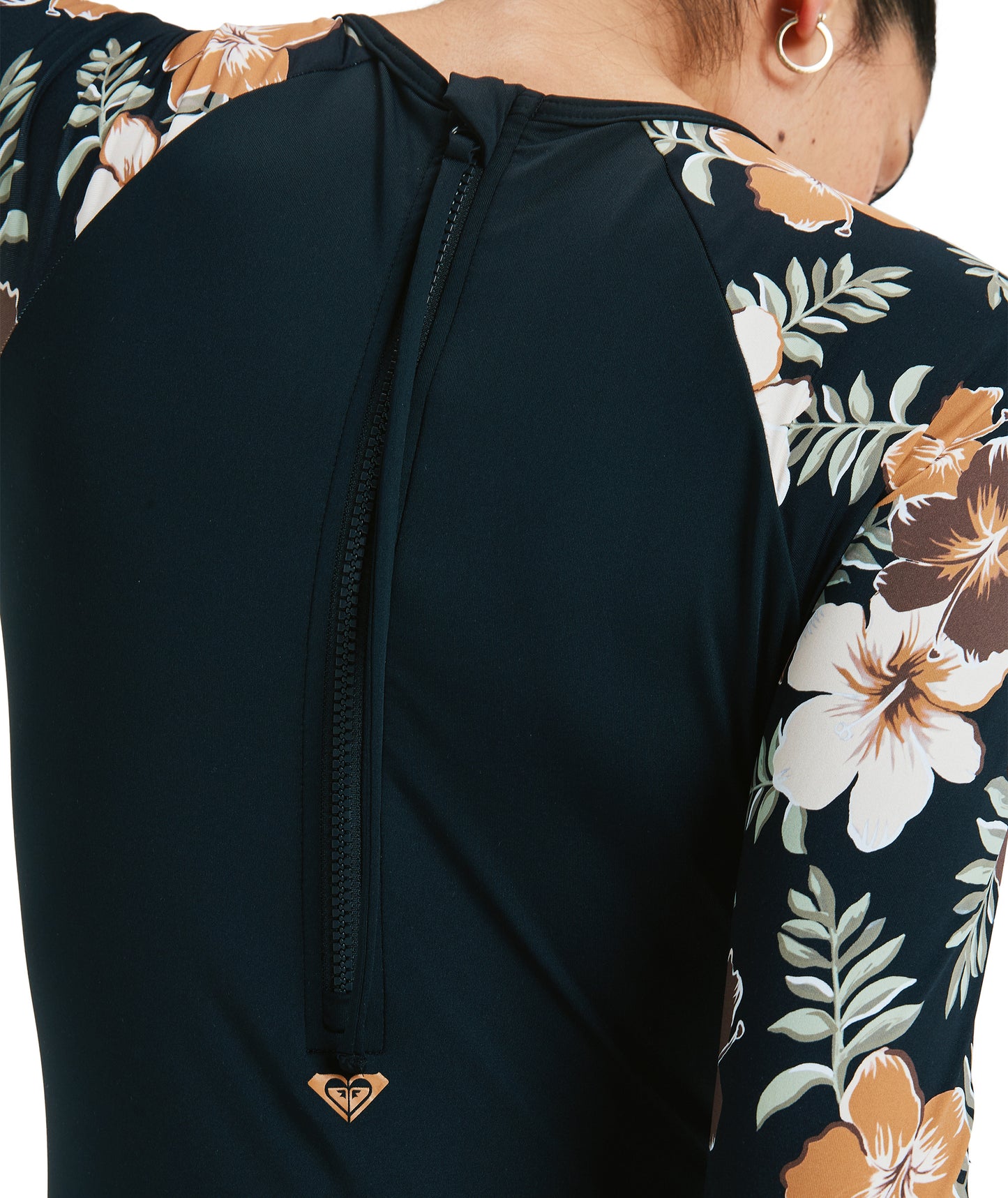 Roxy Basic Mix Onsie Long Sleeve Bodysuit - Almond Tropical Feels