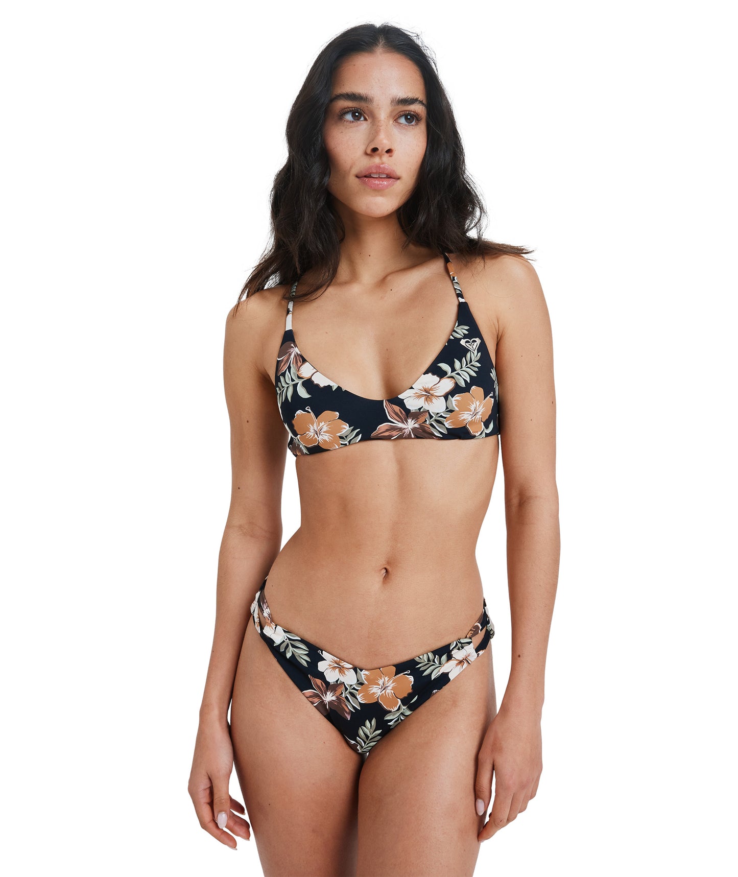 Roxy Nostalgic Almond Tropical Feels Bralette Bikini Top - Almond Tropical Feels