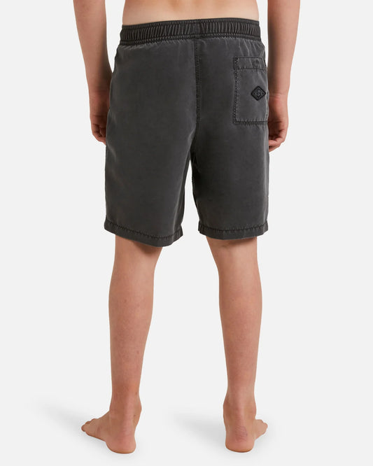 Billabong Boys All Day Overdye Layback Boardshort - Washed Black